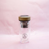 Premium Teeflasche mit Edelstahl Teesieb - handlich - Zeitsparend - 380ml - BEIGE - GEVA Vital