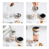 Premium Teeflasche mit Edelstahl Teesieb - handlich - Zeitsparend - 380ml - BEIGE - GEVA Vital