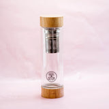 Teeflasche Bambus Edition 450ml +Premium Teeflasche mit Edelstahl 380ml Beige